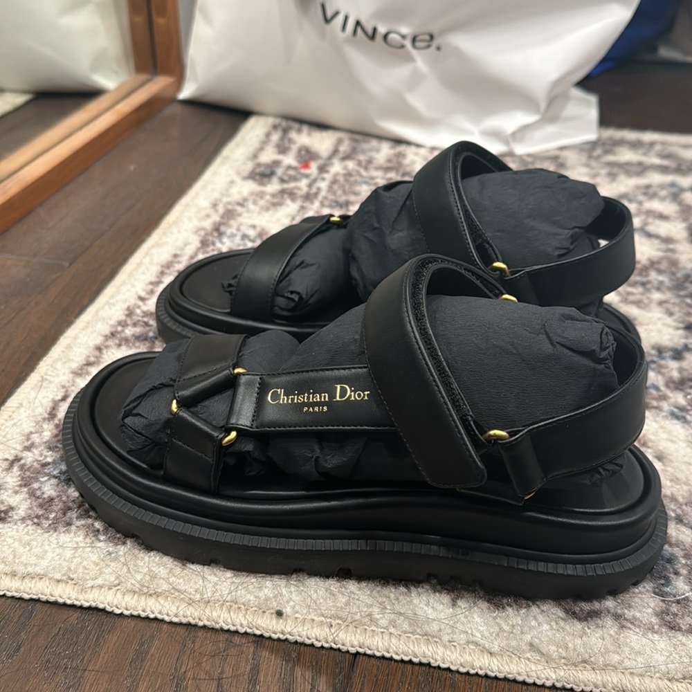 Dior D-Wave Leather Sandal 37.5 - Picture 2 of 4